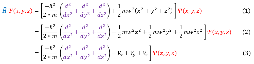 3D Quantum Harmonic Oscillator: Schrödinger equation